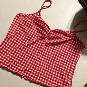 Red Gingham Women's Top